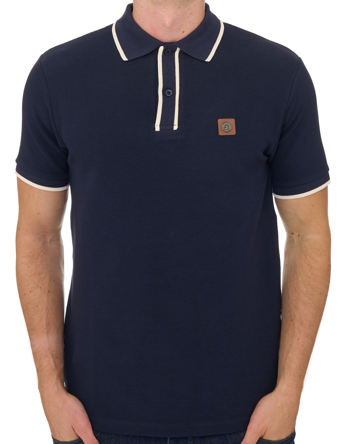 Trojan Ottoman Rib Polo Navy