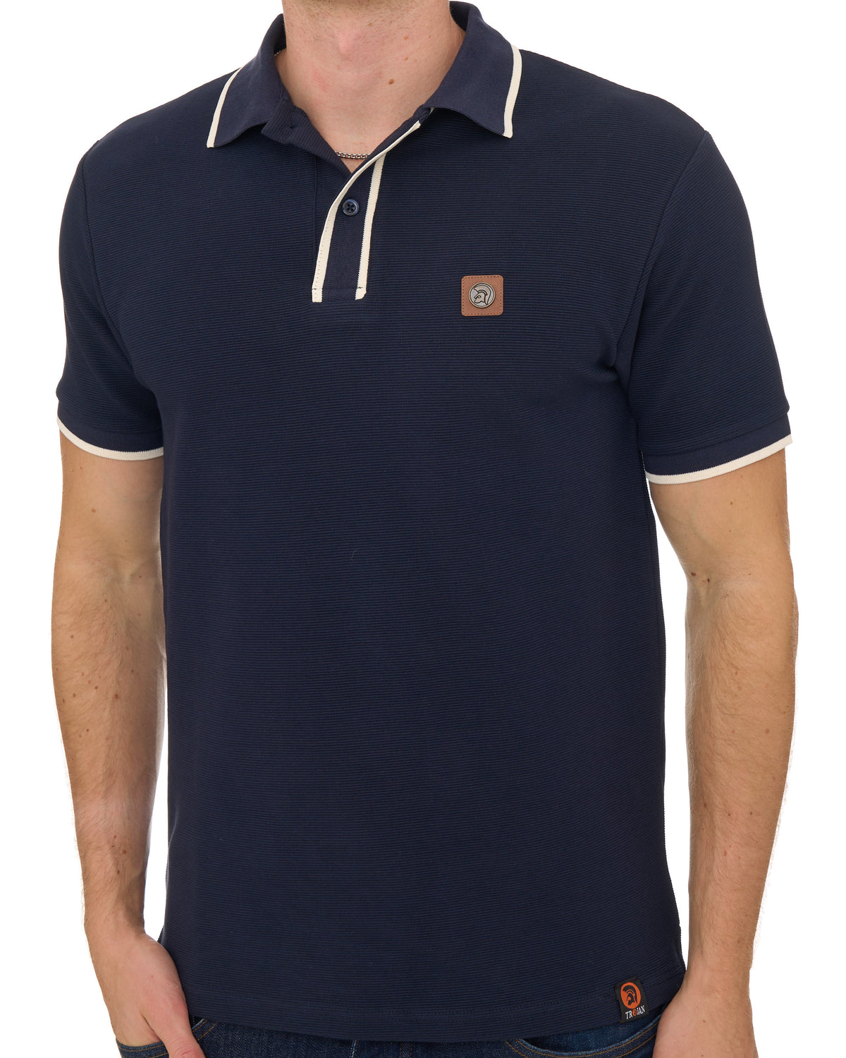 Trojan Ottoman Rib Polo Navy
