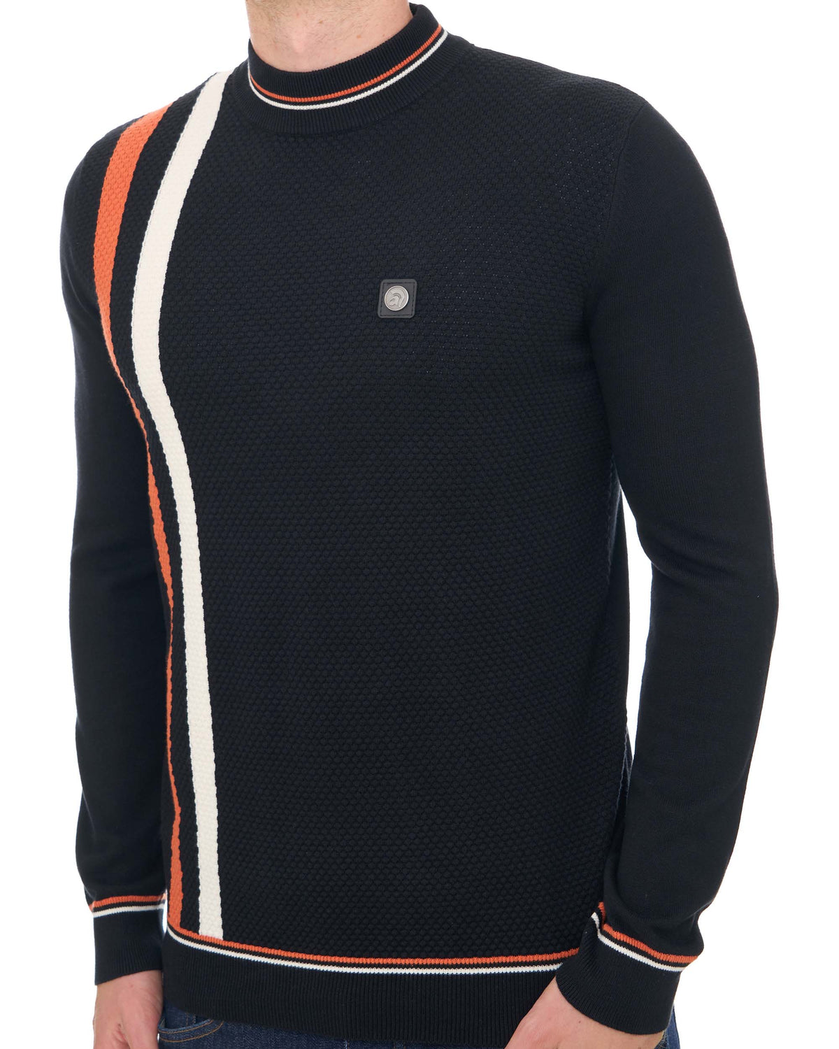 Trojan Racing Stripe Turtle Knit Black