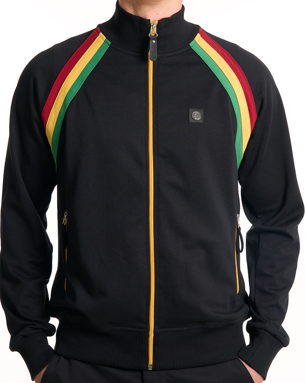 Trojan Raglan Striped Track Top Black