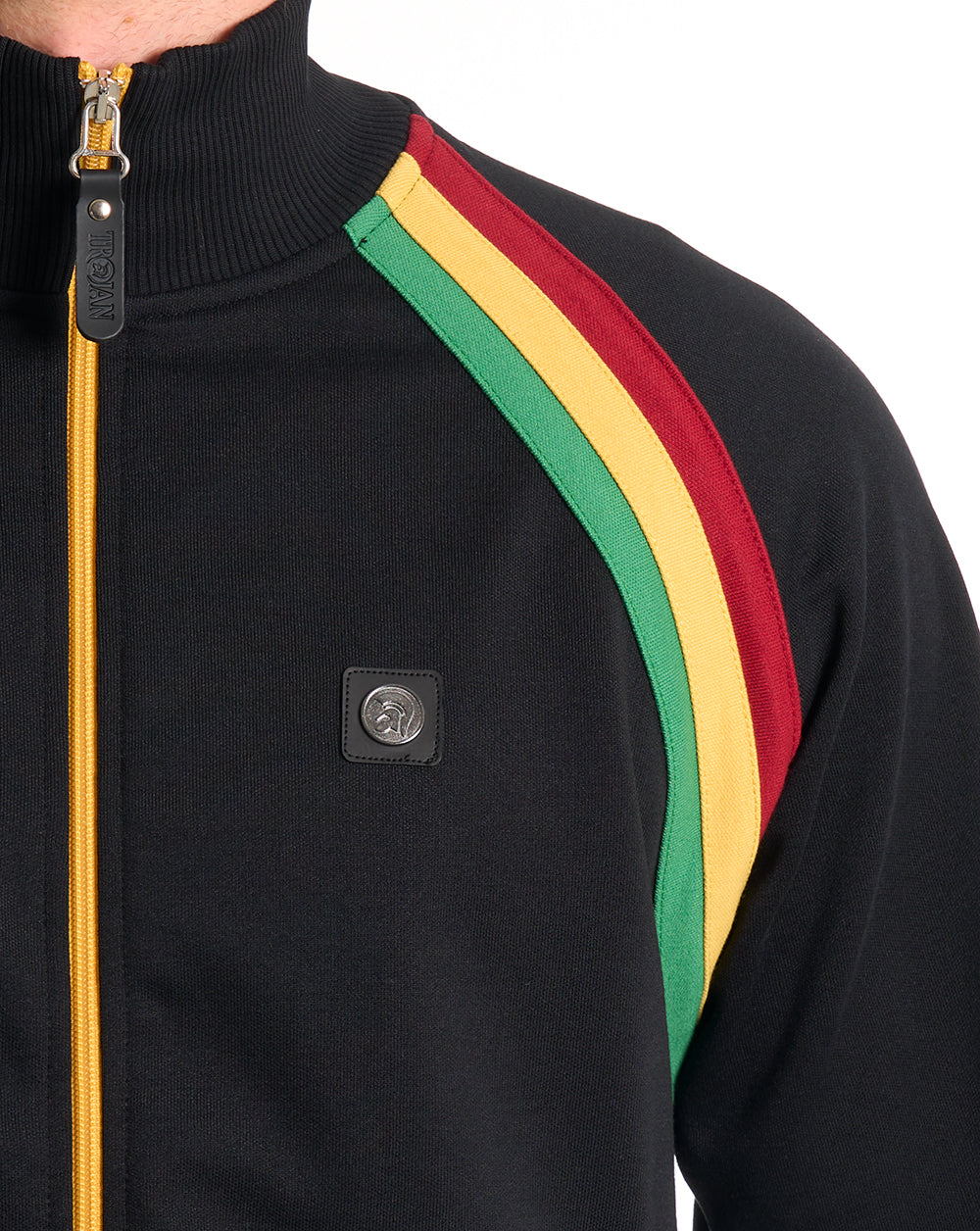 Trojan Raglan Striped Track Top Black