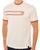 Trojan Retro Print Stripe T Shirt Ecru