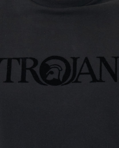 Trojan Self-Flock Print T Shirt Black