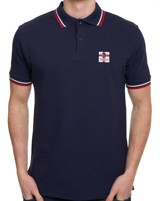 Trojan St George Badge Pique Polo Navy