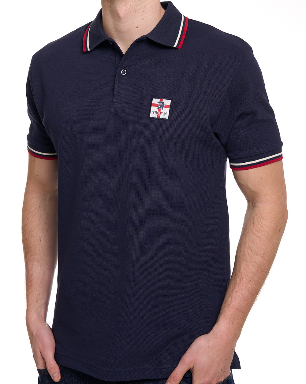 Trojan St George Badge Pique Polo Navy