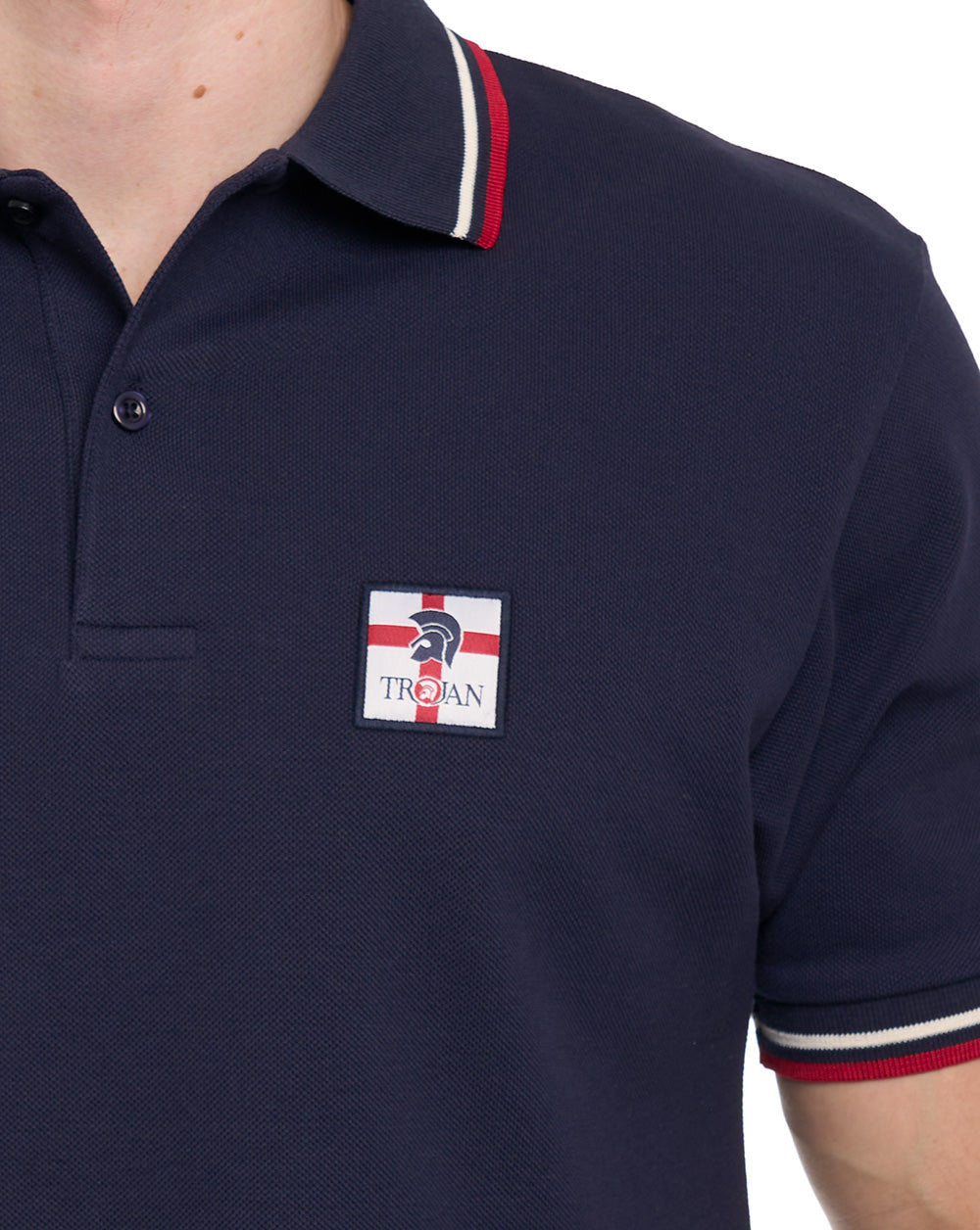 Trojan St George Badge Pique Polo Navy