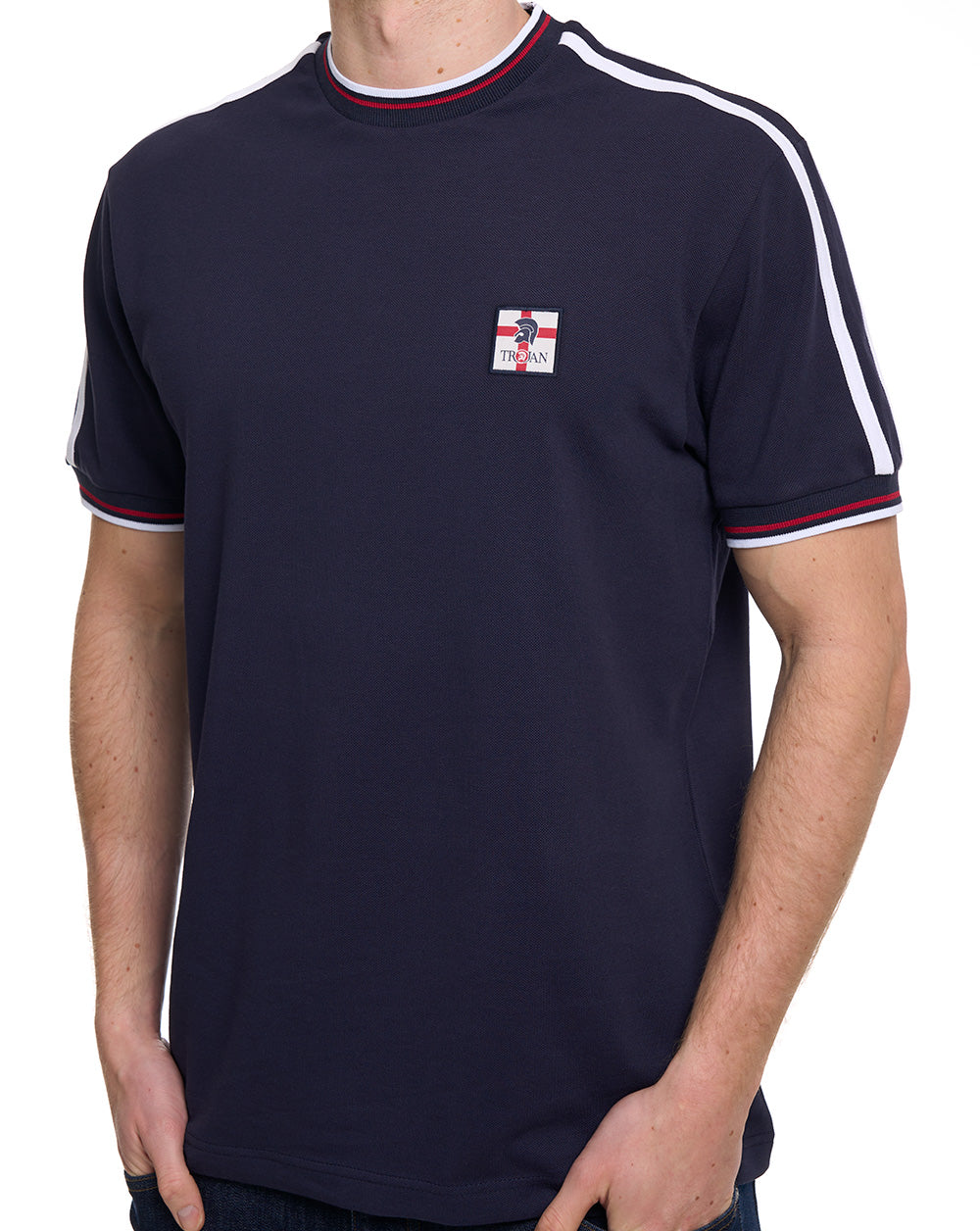 Trojan St Georges Badge Pique Tee Navy