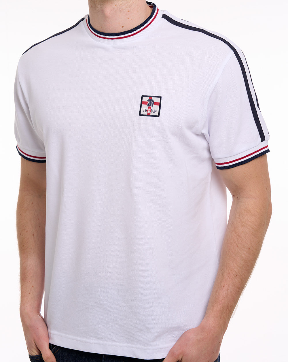 Trojan St Georges Badge Pique Tee White