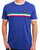 Trojan Stripe Front T Shirt Cobalt Blue