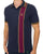 Trojan Stripe Pique Polo Navy/Maroon