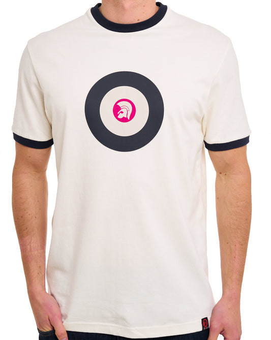 Trojan Target Ringer Tee Ecru