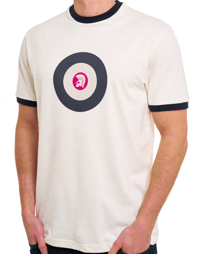 Trojan Target Ringer Tee Ecru