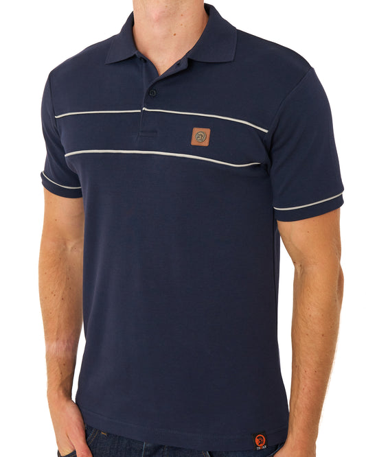 Trojan Trojan Twin Piped Polo Shirt Navy