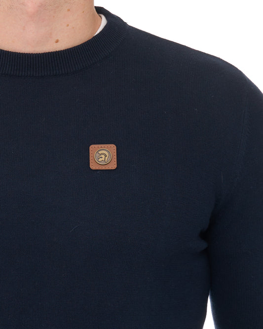 Trojan Trojan Union Flag Elbow Jumper Navy