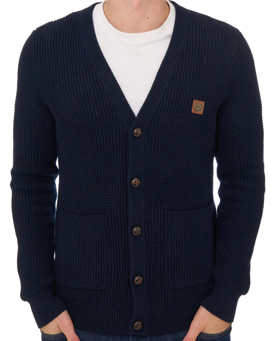 Trojan Trojan Waffle Cardigan Navy