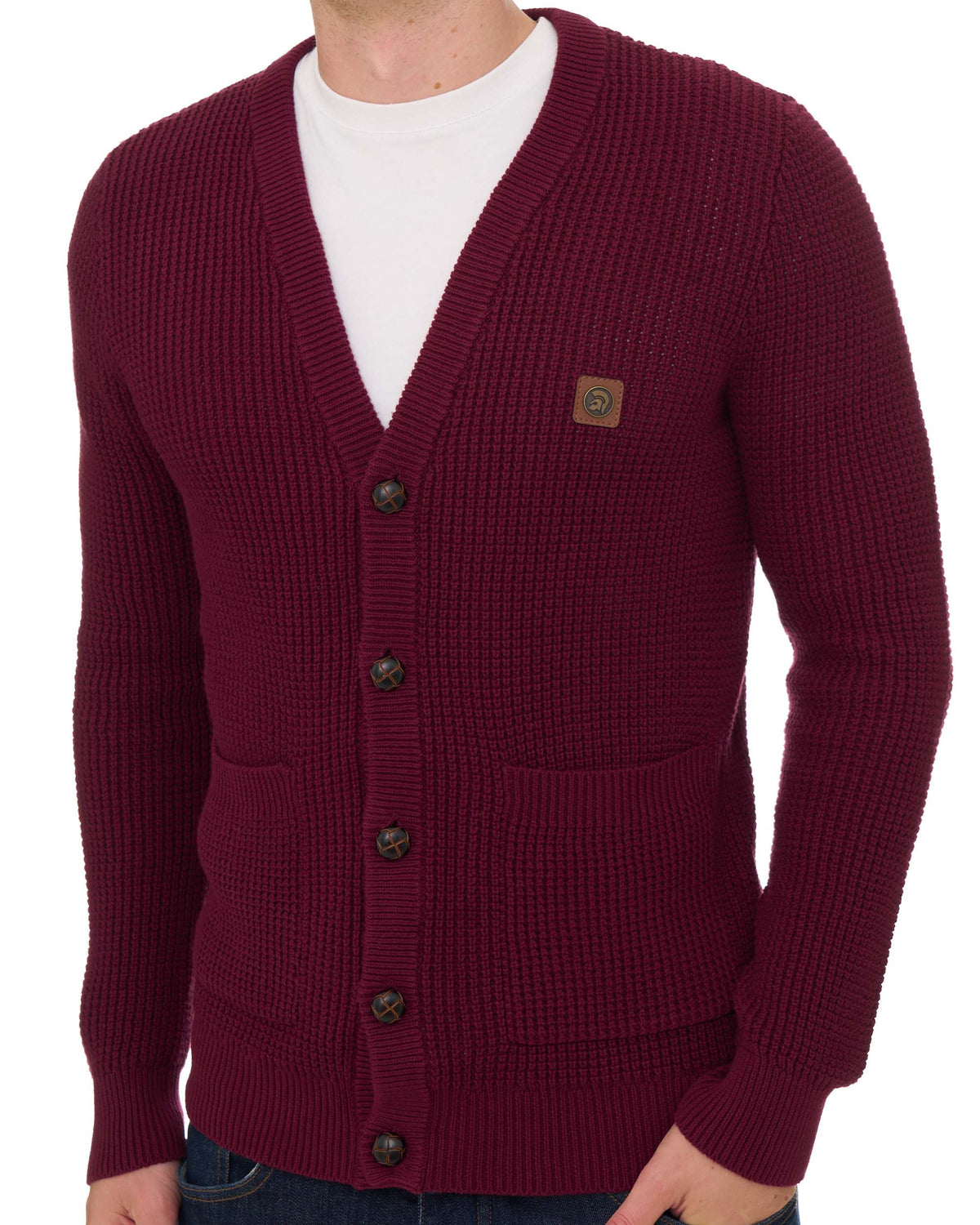 Trojan Waffle Cardigan Port