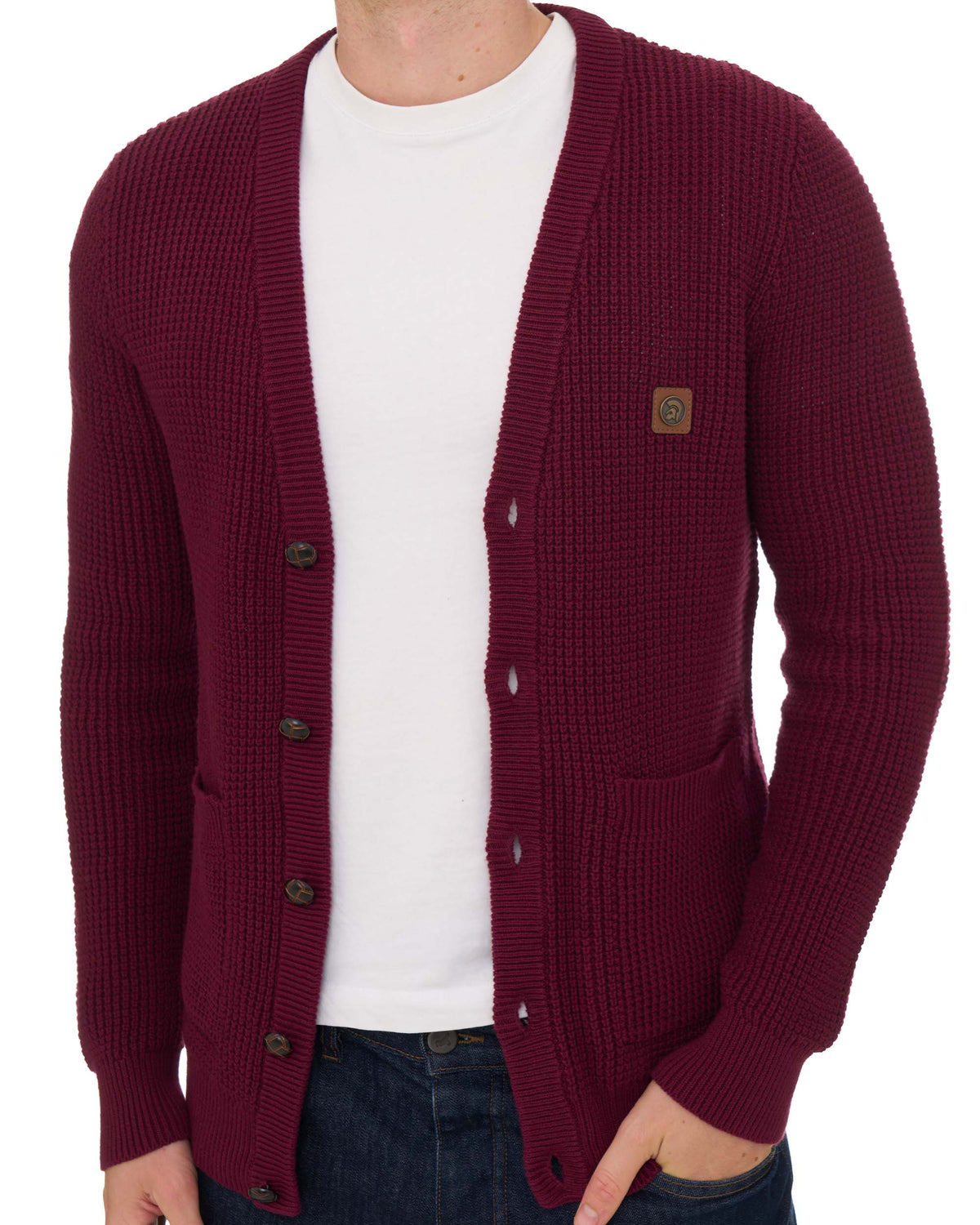Trojan Waffle Cardigan Port