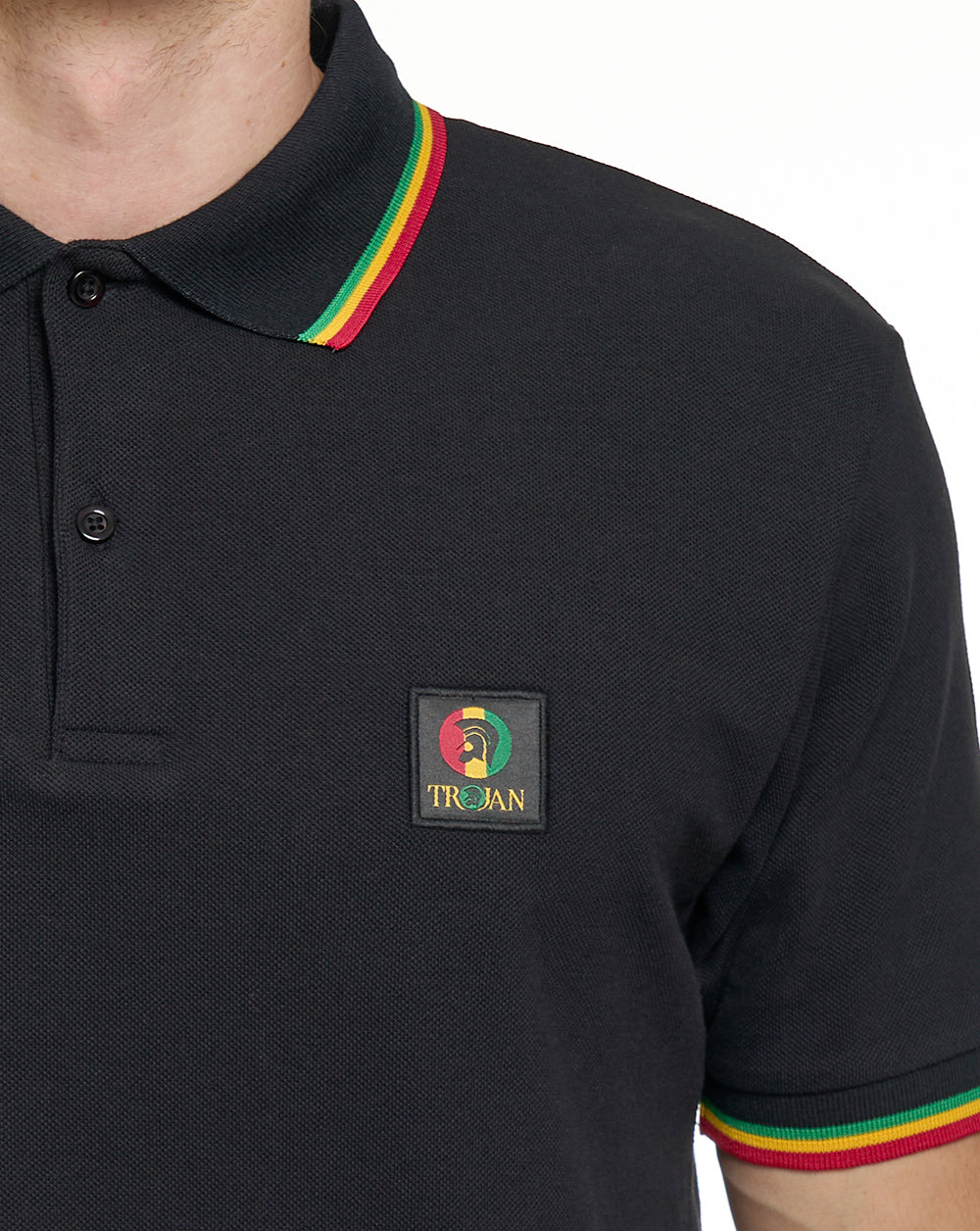 Trojan Flag Badge Pique Polo Rasta