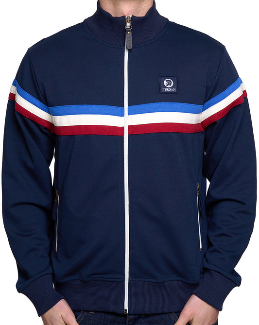 Trojan Retro Stripe Track Top Navy