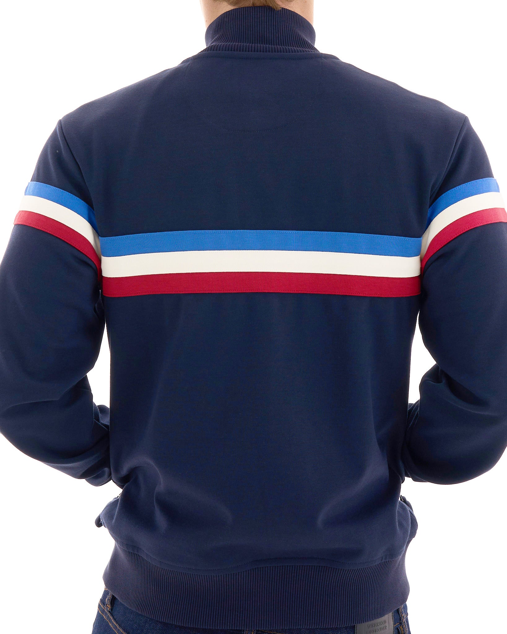 Trojan Retro Stripe Track Top Navy