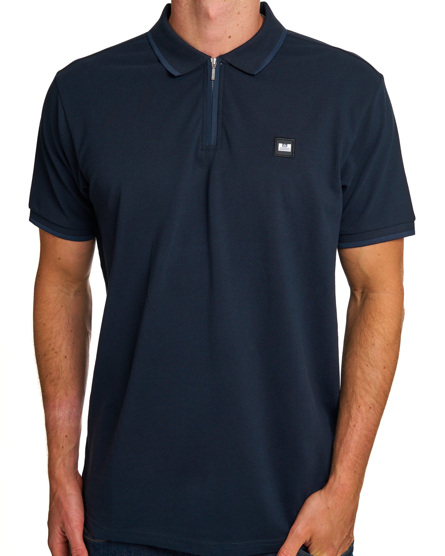 Weekend Offender Monti Zip Polo Shirt Navy