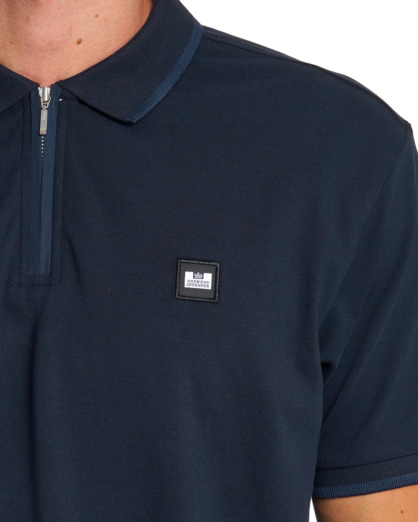 Weekend Offender Monti Zip Polo Shirt Navy