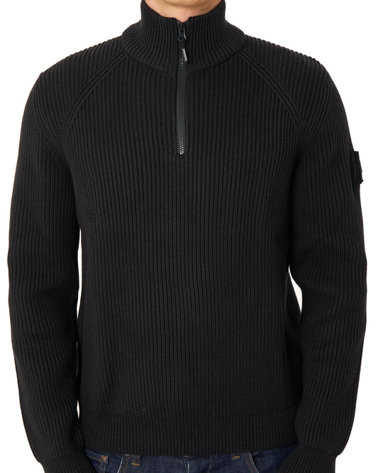Weekend Offender Weekend Offender Snetterton 1/4 Zip Knitted Jumper Black