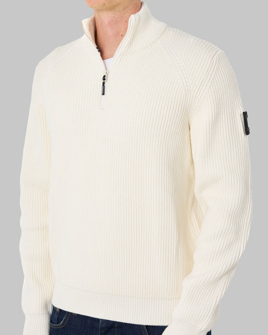 Weekend Offender Weekend Offender Snetterton 1/4 Zip Knitted Jumper Ivory