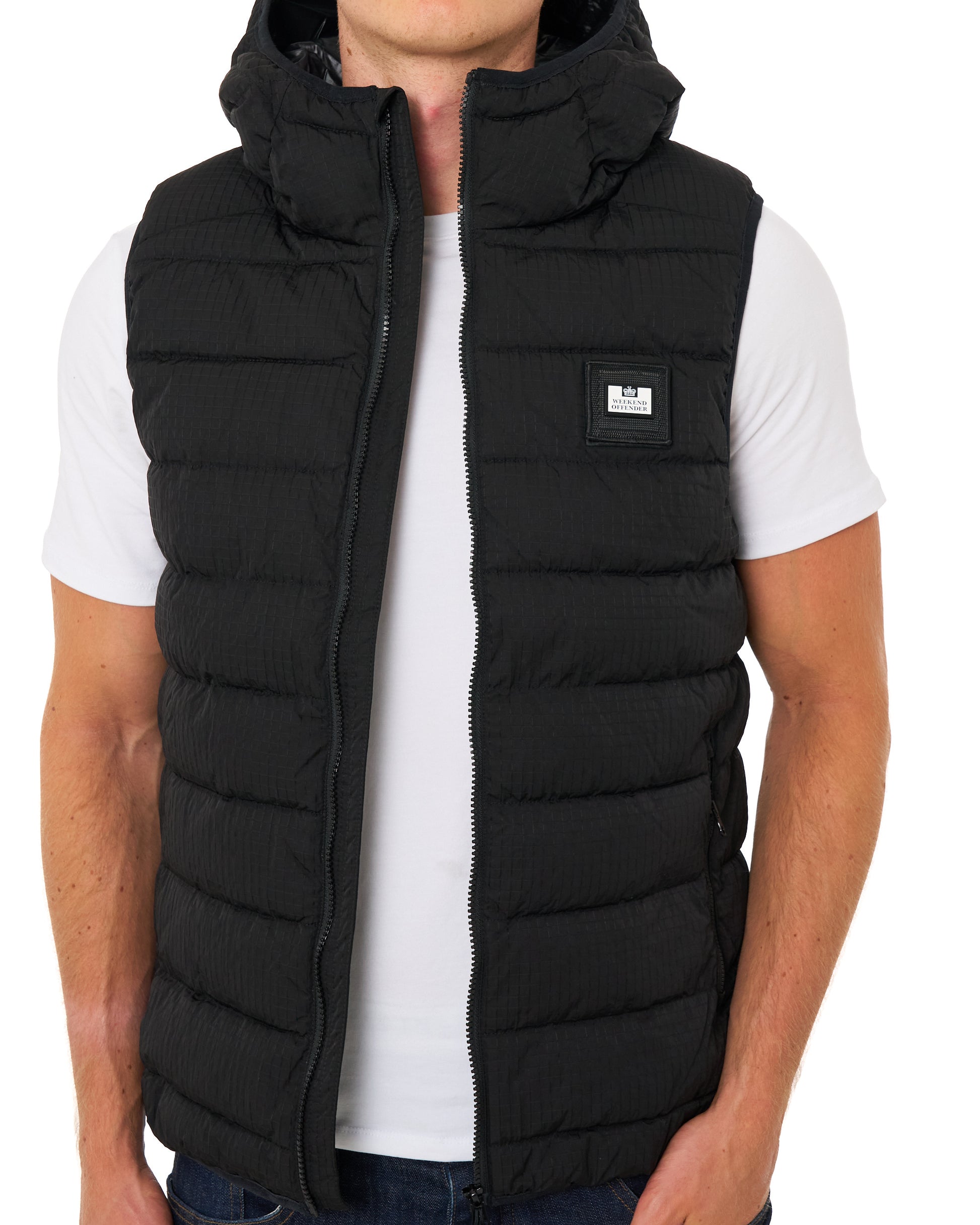 Weekend Offender Toronto Hooded Gilet Black