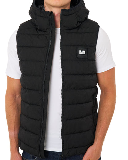 Weekend Offender Toronto Hooded Gilet Black