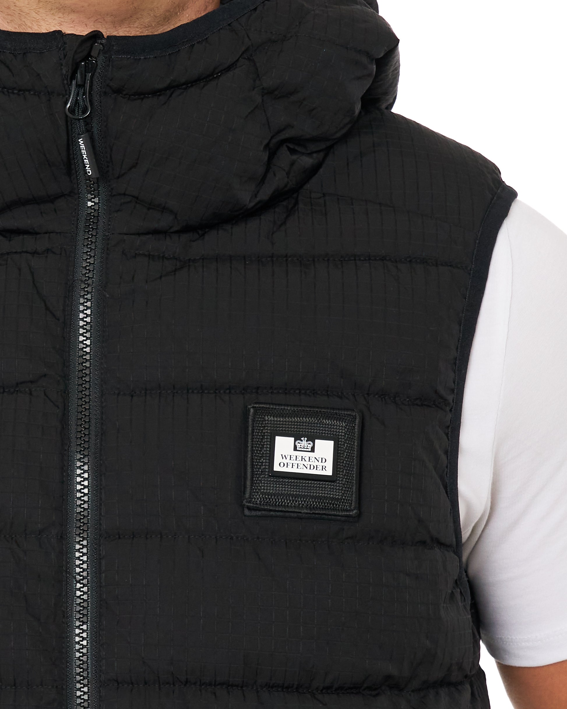 Weekend Offender Toronto Hooded Gilet Black