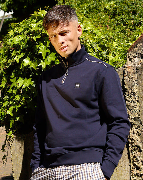 Weekend Offender Matisa Quarter Zip Sweatshirt Navy