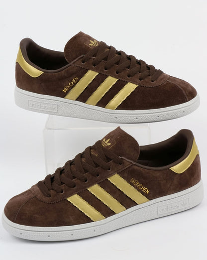 Adidas Munchen Trainers Brown/Gold