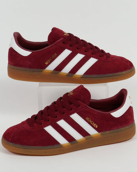 Adidas Munchen Trainers Burgundy/White