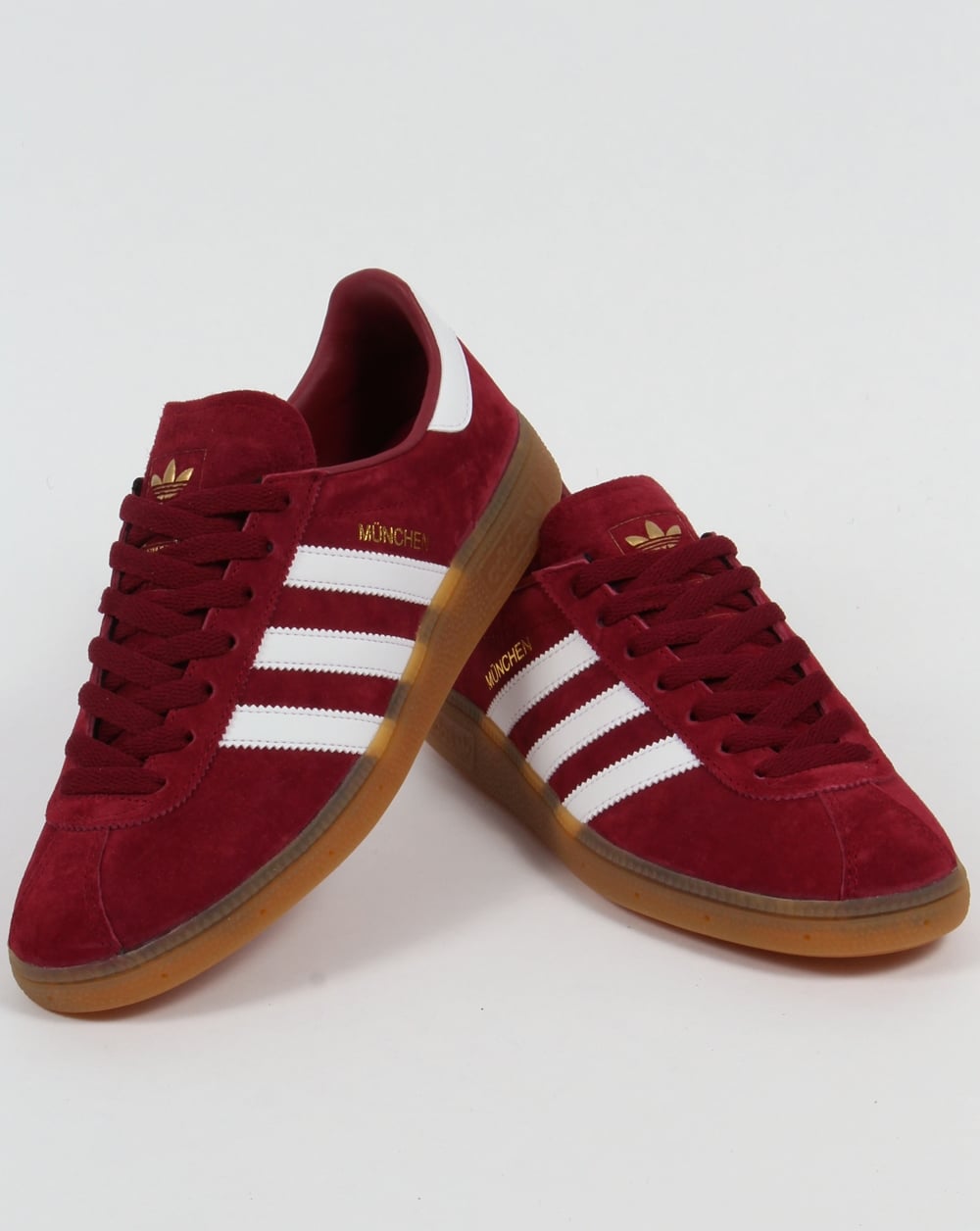 Adidas Munchen Trainers Burgundy/White