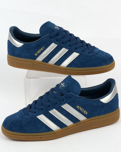Adidas Munchen Trainers Deep Blue /Silver