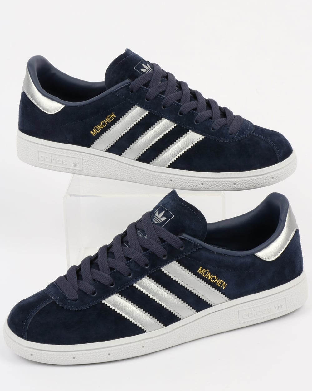 Adidas Munchen Trainers Navy Blue/Silver