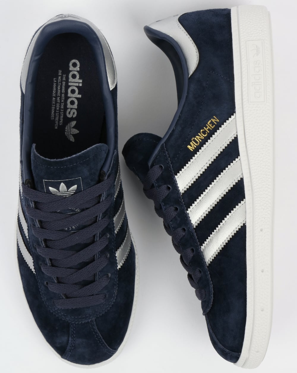 Adidas Munchen Trainers Navy Blue/Silver