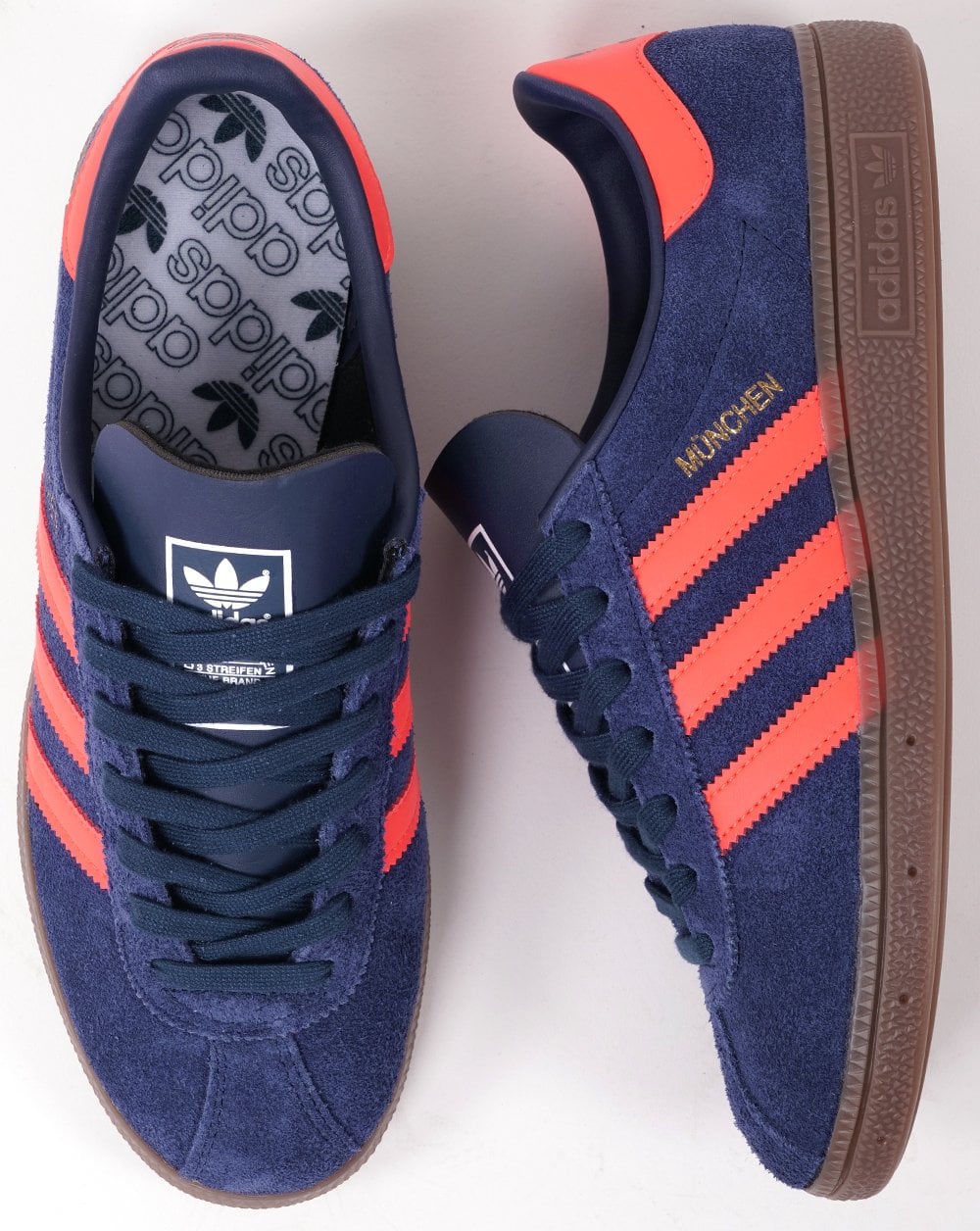 Adidas Munchen Trainers Navy Bright Red