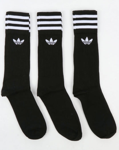 Adidas Originals 3 Pack Crew Socks Black/White