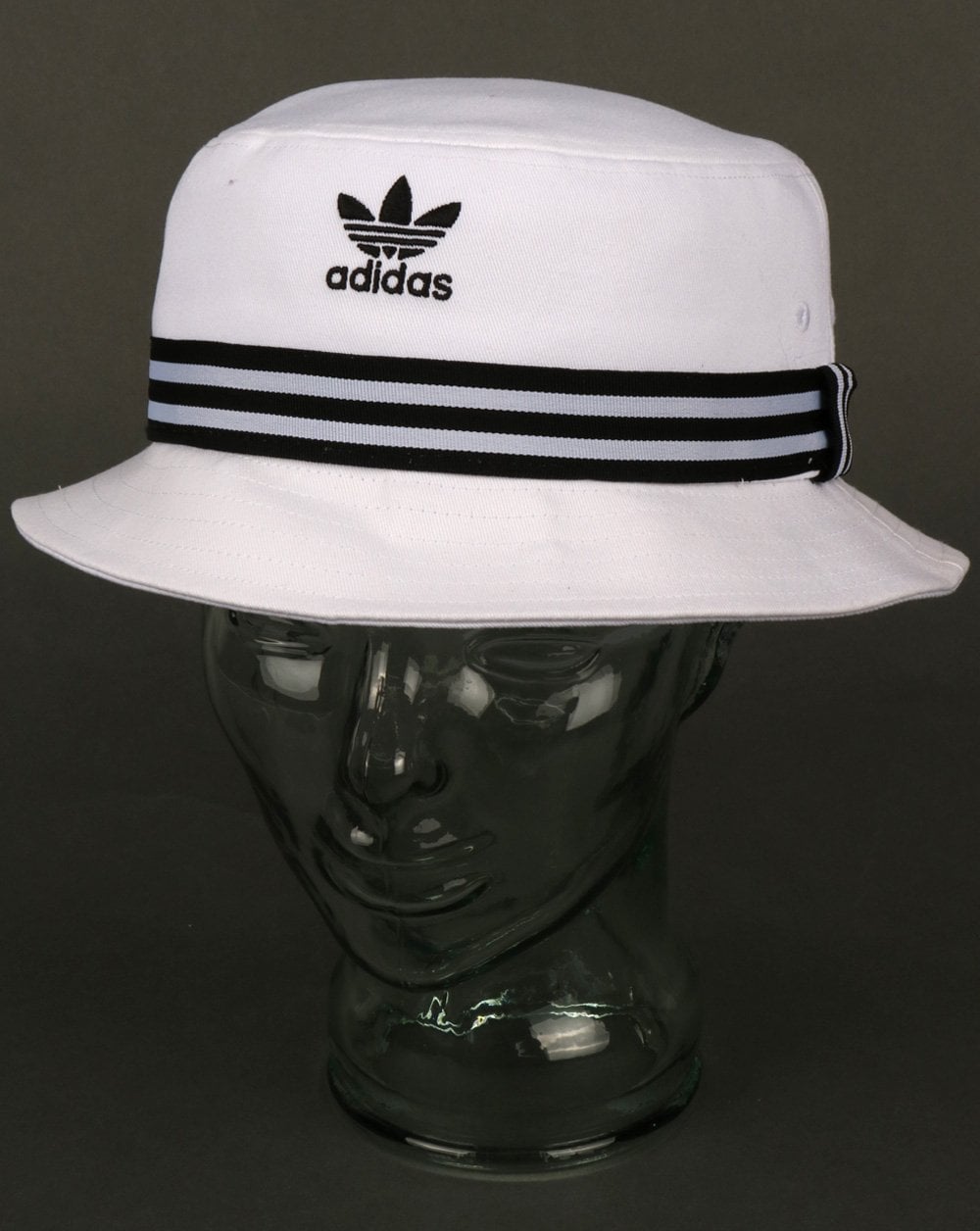 Adidas Originals 3 Stripe Band Bucket Hat White/black