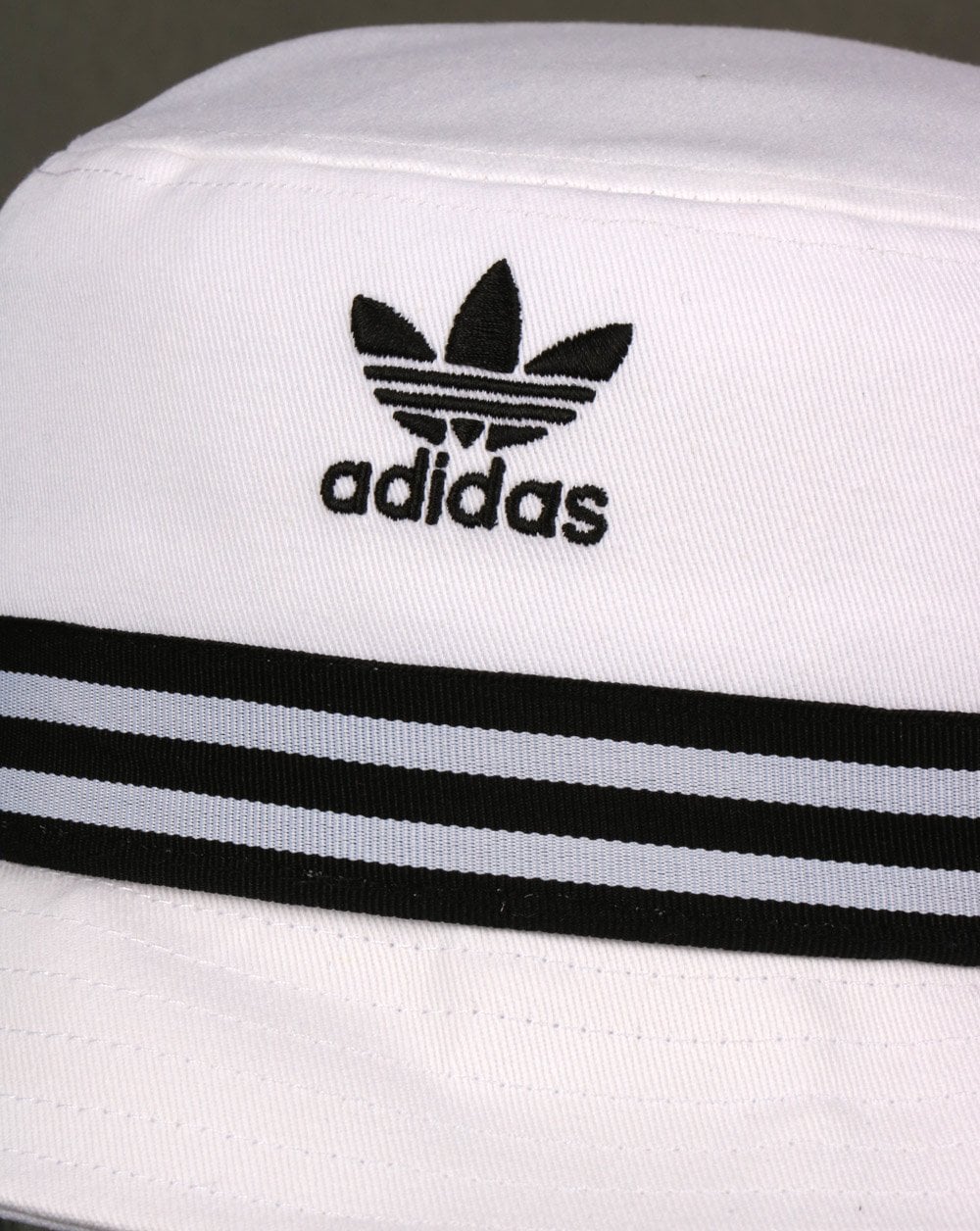 Adidas Originals 3 Stripe Band Bucket Hat White/black