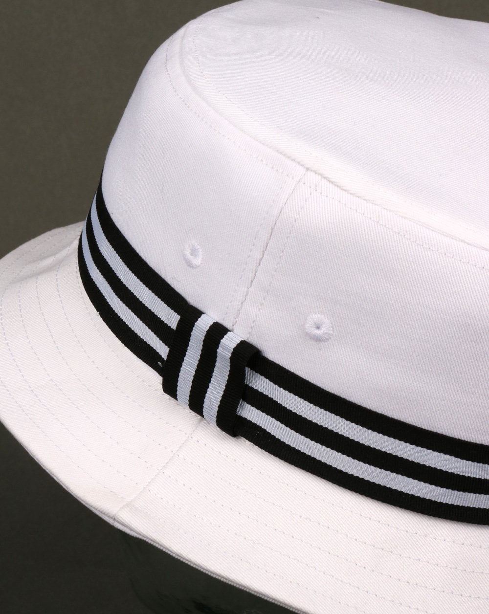 Adidas Originals 3 Stripe Band Bucket Hat White/black