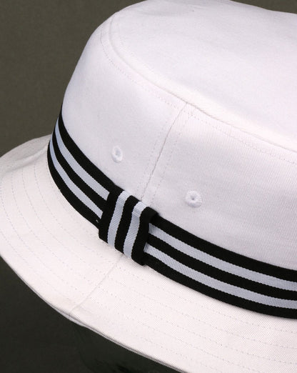 Adidas Originals 3 Stripe Band Bucket Hat White/black