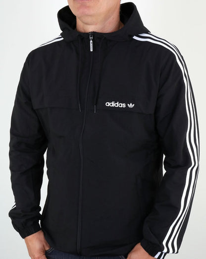 Adidas Originals 3 Striped Windbreaker Black