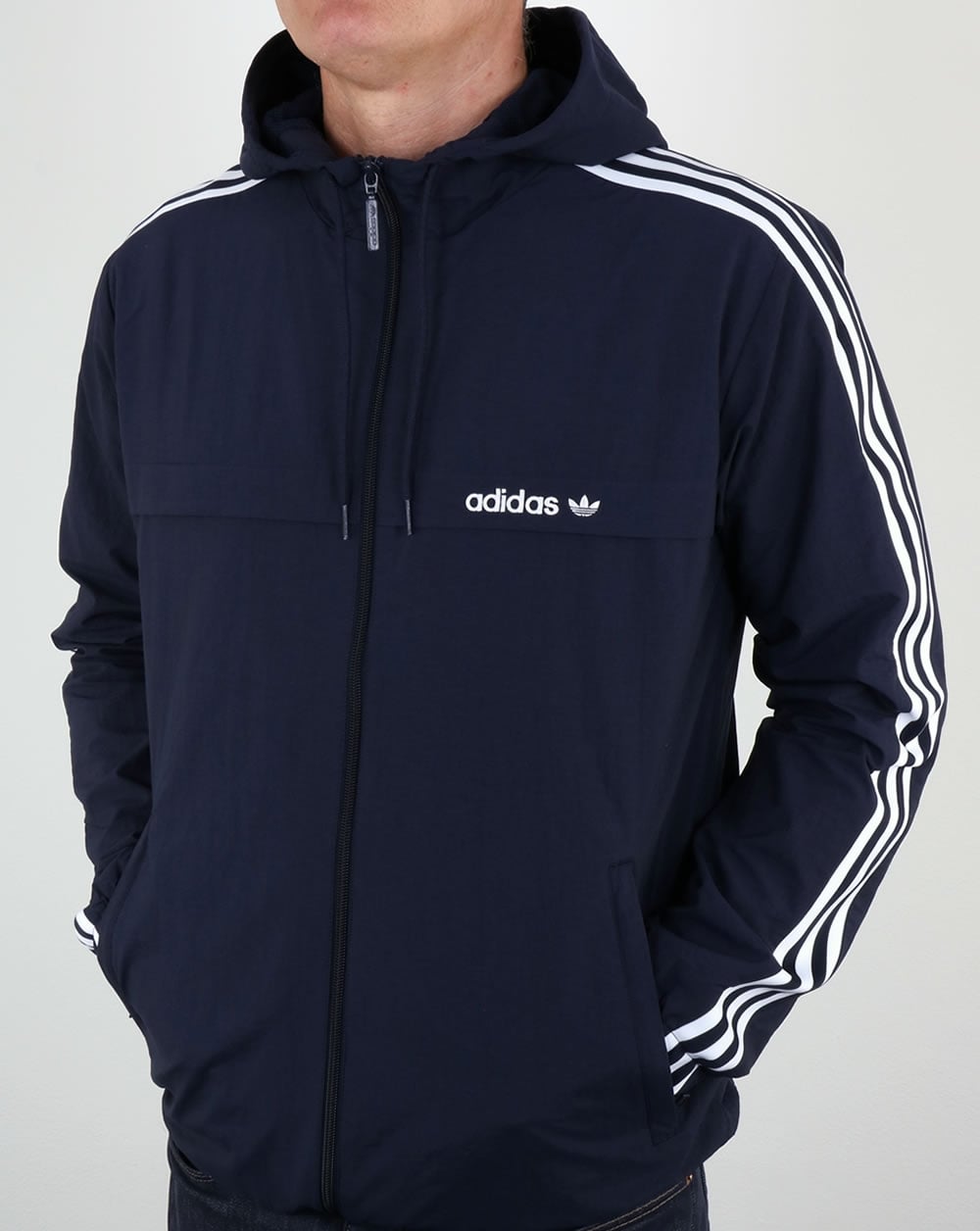 Adidas Originals 3 Striped Windbreaker Legend Ink