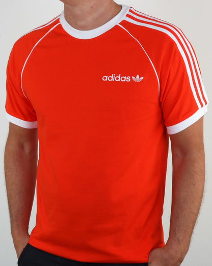Adidas Originals 3 Stripes Cali T Shirt Bold Orange