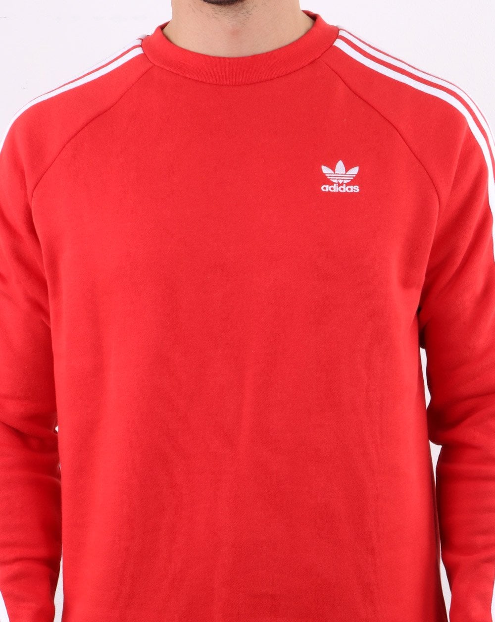 Adidas Originals 3 Stripes Crew Sweat Lush Red