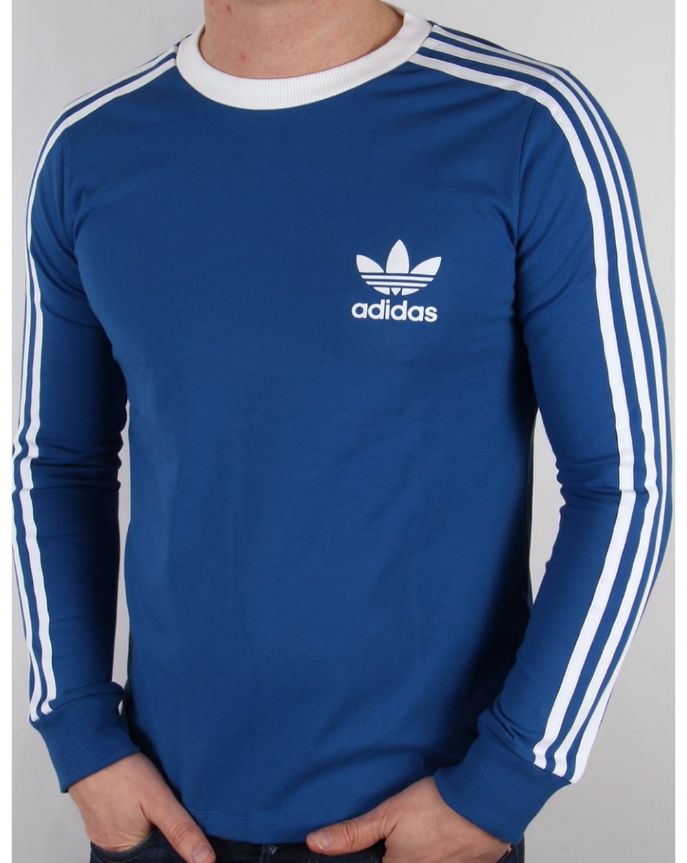 Adidas Originals 3 Stripes Long Sleeve T-shirt EQT Blue