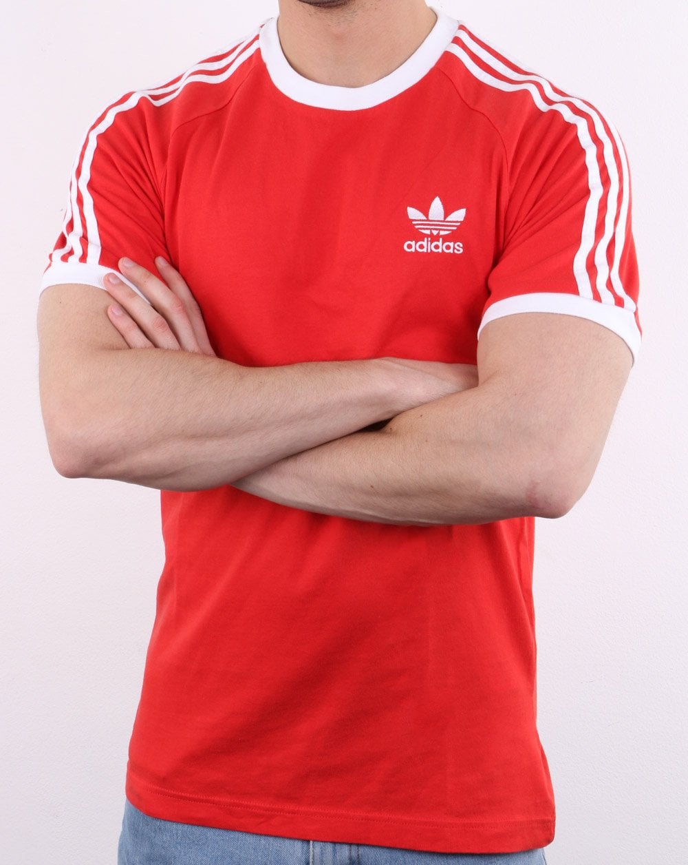 Adidas Originals 3 Stripes T Shirt Fresh Red
